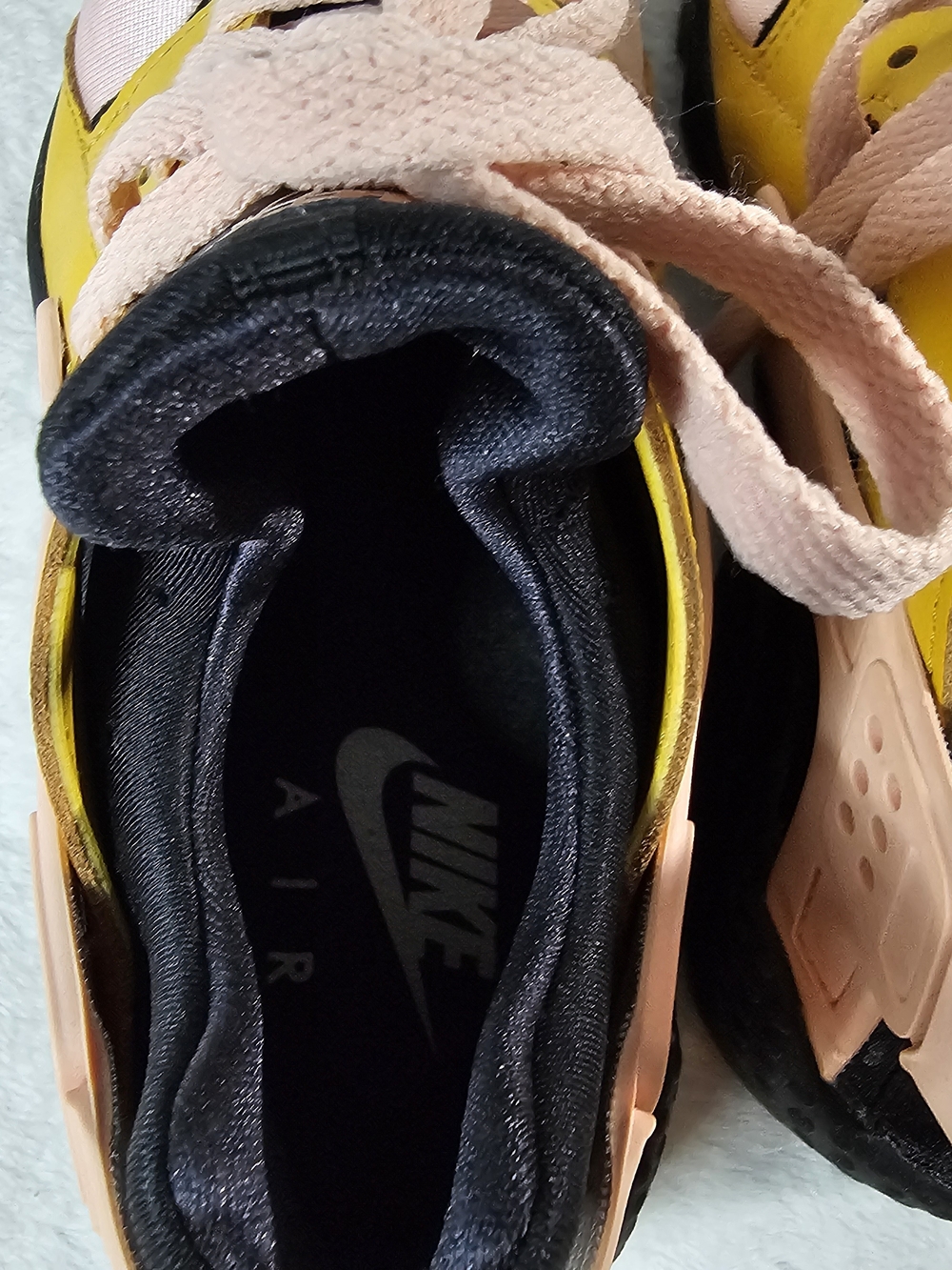 Nike Air Huarache Pink and Yellow Sneakers - Picture 3 of 5
